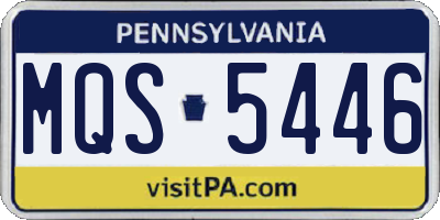 PA license plate MQS5446