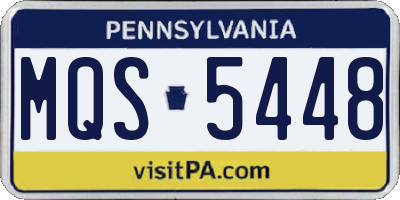 PA license plate MQS5448