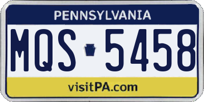 PA license plate MQS5458