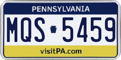 PA license plate MQS5459