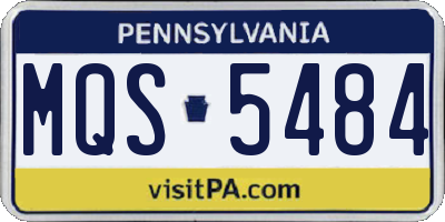 PA license plate MQS5484
