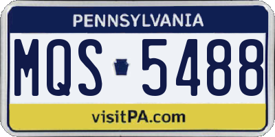 PA license plate MQS5488