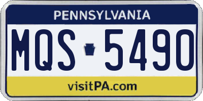 PA license plate MQS5490