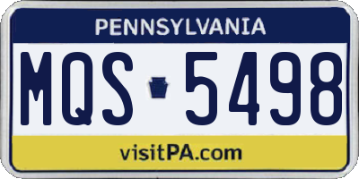 PA license plate MQS5498