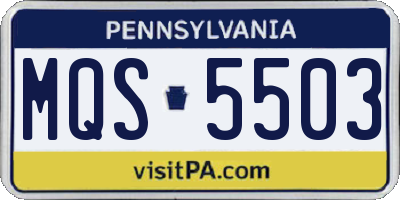 PA license plate MQS5503