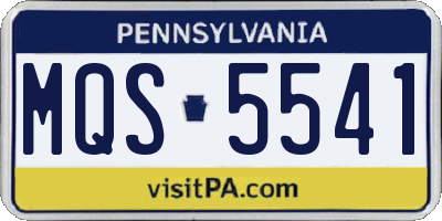 PA license plate MQS5541