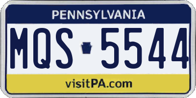 PA license plate MQS5544