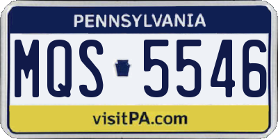 PA license plate MQS5546