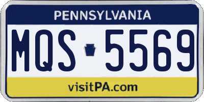 PA license plate MQS5569