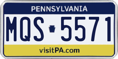 PA license plate MQS5571