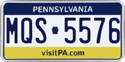 PA license plate MQS5576