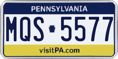 PA license plate MQS5577