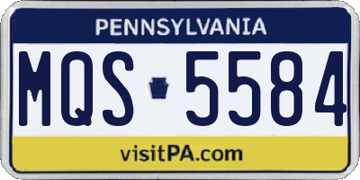 PA license plate MQS5584