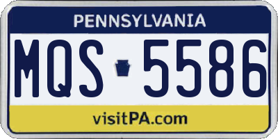 PA license plate MQS5586