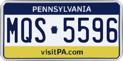PA license plate MQS5596