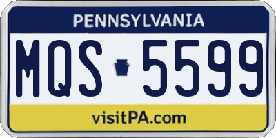 PA license plate MQS5599