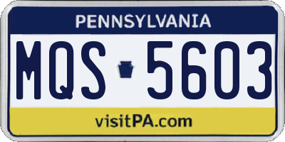 PA license plate MQS5603