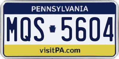 PA license plate MQS5604