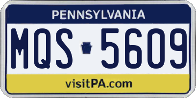 PA license plate MQS5609