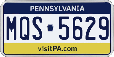 PA license plate MQS5629