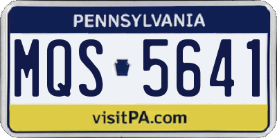 PA license plate MQS5641