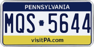 PA license plate MQS5644