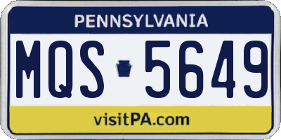 PA license plate MQS5649