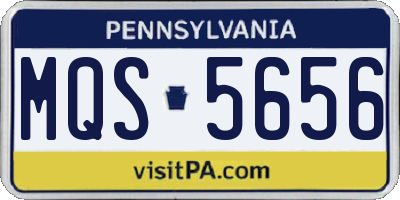PA license plate MQS5656