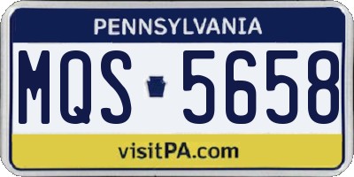 PA license plate MQS5658