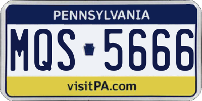PA license plate MQS5666