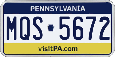 PA license plate MQS5672