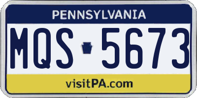 PA license plate MQS5673