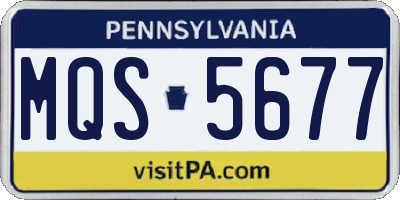 PA license plate MQS5677