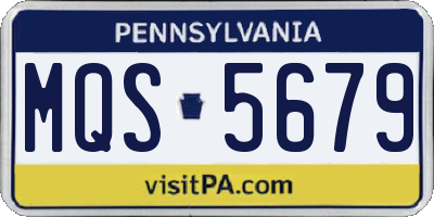 PA license plate MQS5679