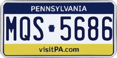 PA license plate MQS5686