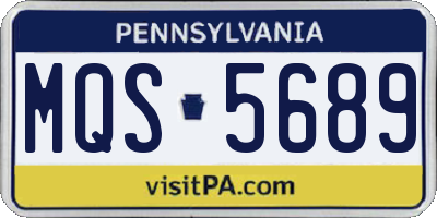 PA license plate MQS5689