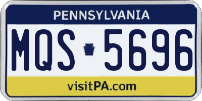 PA license plate MQS5696