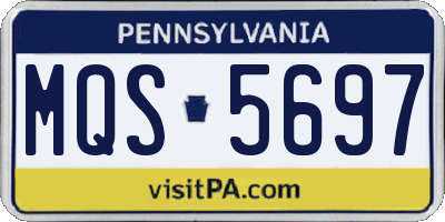 PA license plate MQS5697