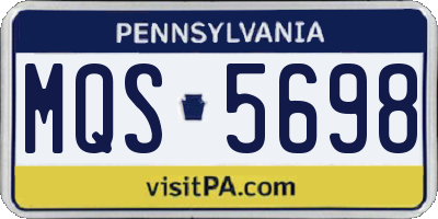 PA license plate MQS5698
