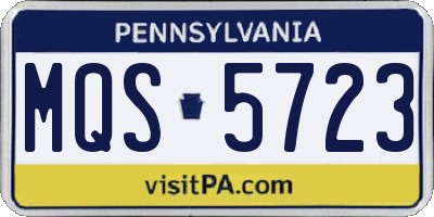 PA license plate MQS5723