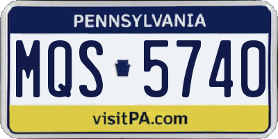 PA license plate MQS5740