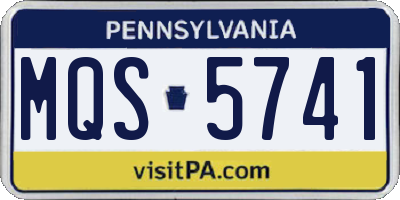 PA license plate MQS5741