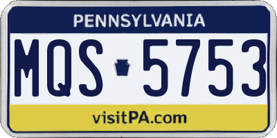 PA license plate MQS5753