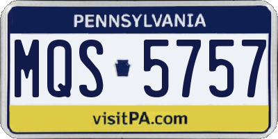 PA license plate MQS5757