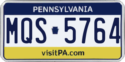 PA license plate MQS5764