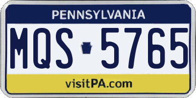 PA license plate MQS5765