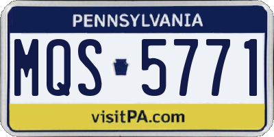PA license plate MQS5771