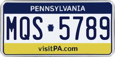PA license plate MQS5789