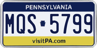 PA license plate MQS5799