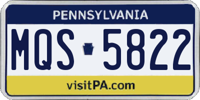 PA license plate MQS5822